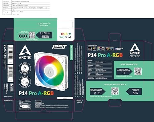 ARCTIC P14 Pro 140mm White PWM Addressable RGB 110 CFM image