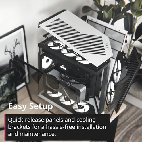 APNX V1 ATX Mid Tower White Tempered Glass Side Panel Front USB-C/USB-A image