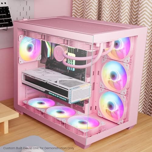 Vetroo AL900 ATX Mid Tower Pink with Tempered Glass Side Panel and USB 3.2 Gen 1 Type-A, USB 2.0 Type-A Front Panel image