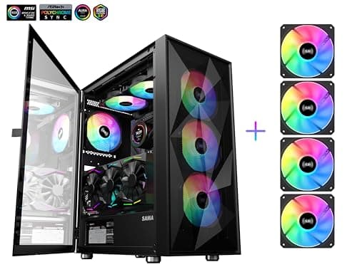 SAMA 3509 ATX Mid Tower Black Tempered Glass image