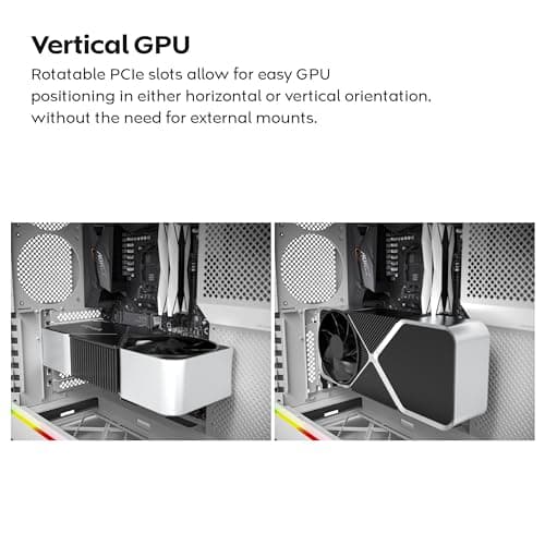 Montech HS01 ATX Mid Tower White with Tempered Glass Side Panel and USB 3.2 Gen 2 Type-C, USB 3.2 Gen 1 Type-A image