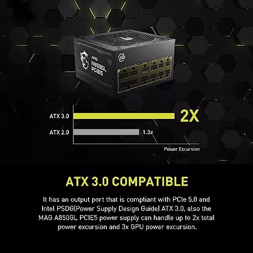 MSI MAG A850GL PCIE5 850W Fully Modular 80+ Gold Certified image