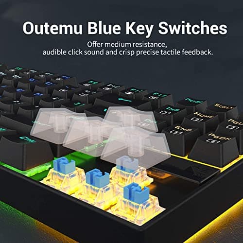 Redragon K552-RGB-BA Mechanical Gaming Keyboard and Mouse Combo Wired RGB LED Backlit 60% with Arrow Key Keyboard & 7200 DPI Mouse for Windows PC Gamers (Tenkeyless Keyboard Mouse Set) image