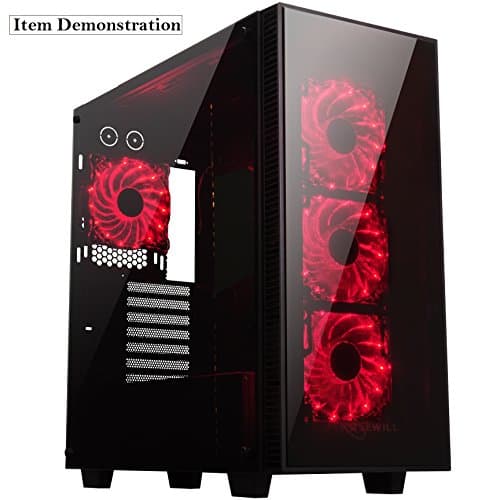 Rosewill RFA-80RL - 120mm CULLINAN Computer Case Cooling Fan with LP4 Adapter - Semi-Transparent Frame & Red LED Lights, Sleeve Bearing, Silent image