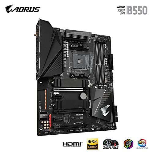 GIGABYTE B550 AORUS PRO AC (AM4 AMD/B550/ATX/Dual M.2/SATA 6Gb/s/USB 3.2 Gen 2/Intel Dual Band 802.11AC WiFi/2.5 GbE LAN/PCIe 4.0/RGB Fusion 2.0/DDR4/Gaming Motherboard) image