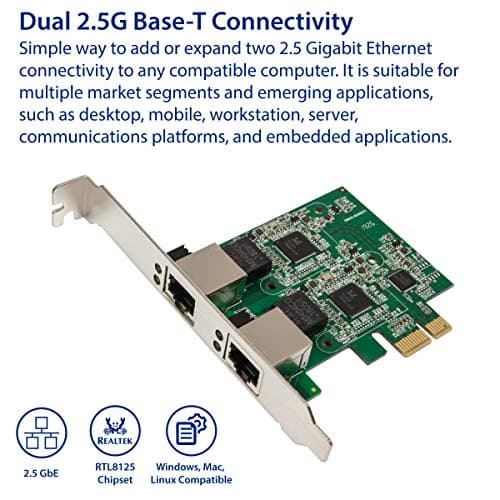 Syba SD-PEX24066 2 x 2.5 Gb/s Ethernet PCIe x1 image