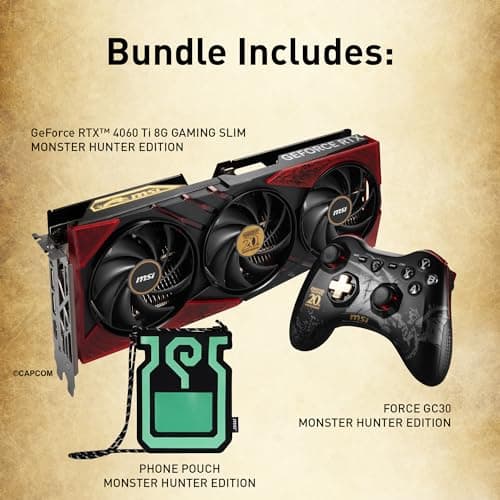 MSI GAMING SLIM MONSTER HUNTER EDITION GeForce RTX 4060 Ti 8GB GDDR6 Red / Black image