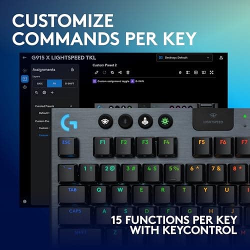 Logitech G915 LIGHTSPEED TKL RGB Wireless/Wired/Bluetooth Mechanical Gaming Keyboard image