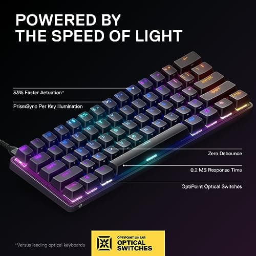 SteelSeries Apex 9 Mini RGB Wired SteelSeries OptiPoint Linear Gaming Keyboard image