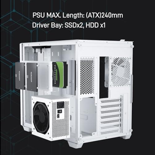 Vetroo AL700 ATX Mid Tower White Tempered Glass image