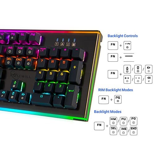 Rosewill NEON K75 RGB Kailh Brown Mechanical Wired Gaming Keyboard image
