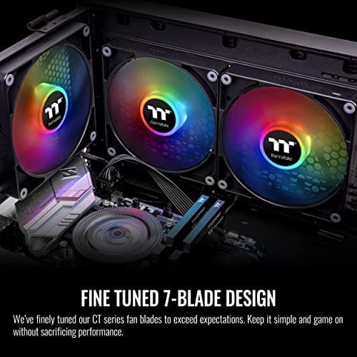 Thermaltake CT140 140mm Black Addressable RGB Sync PWM 77.37 CFM 2-Pack image