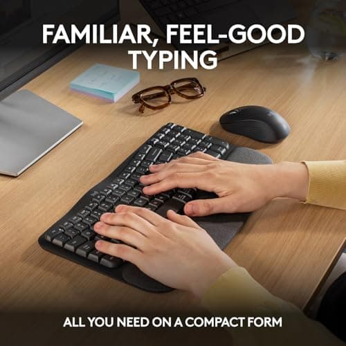 Logitech Wave Keys MK670 Bluetooth/Wireless/Wired Ergonomic Keyboard With Optical Mouse image