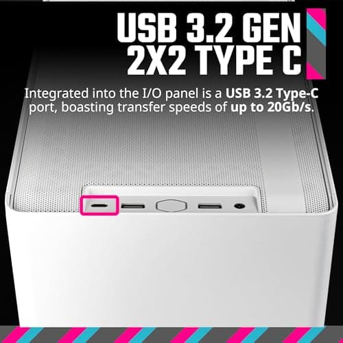 Cooler Master MasterBox NR200P V2 Mini-ITX Desktop White with Mesh Side Panel and USB 3.2 Gen 2x2 Type-C / USB 3.2 Gen 1 Type-A image