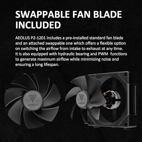 GAMDIAS AEOLUS P2 120mm Black Addressable RGB PWM 74.97 CFM image