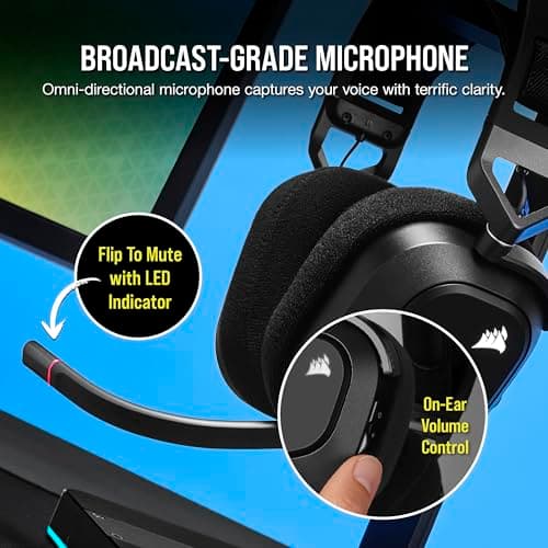 Corsair HS80 Closed-Back Wireless Gaming Headset RGB image