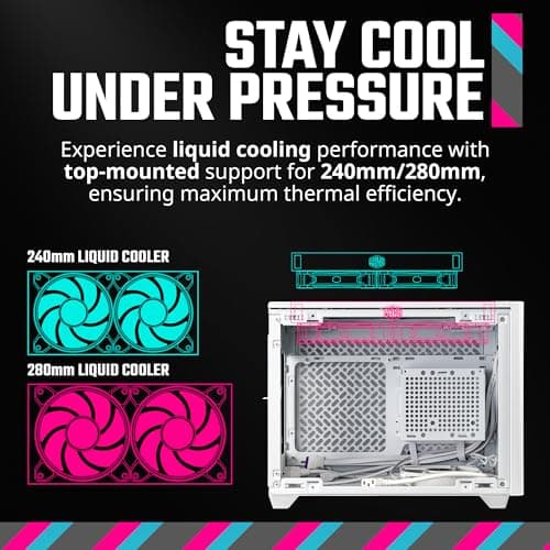 Cooler Master MasterBox NR200P V2 Mini-ITX Desktop White with Mesh Side Panel and USB 3.2 Gen 2x2 Type-C / USB 3.2 Gen 1 Type-A image