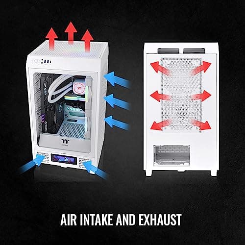 Thermaltake The Tower 200 Mini-ITX Tower White with Tempered Glass Side Panel and USB 3.2 Gen 2 Type-C image