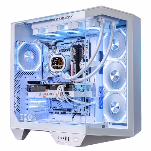 darkFlash DY470 ATX Mid Tower White with Tempered Glass Side Panel main image