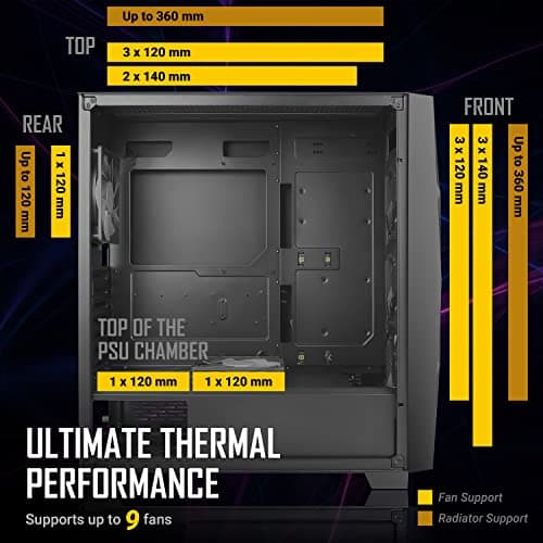 Antec Dark League DF800 FLUX ATX Mid Tower Black with Tempered Glass Side Panel and USB 3.2 Gen 1 Type-A image