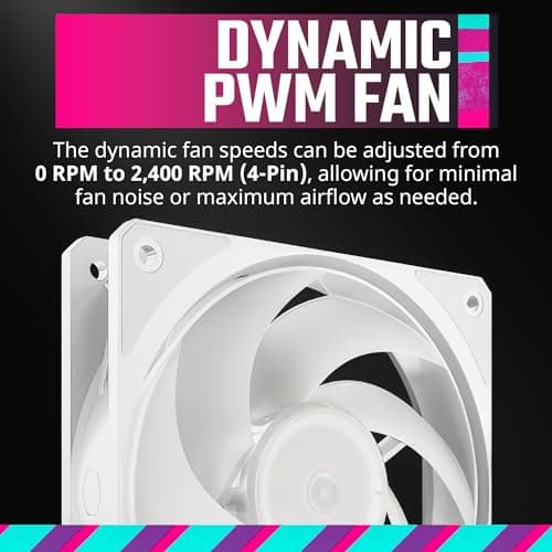 Cooler Master Mobius 120P 120mm White Addressable RGB PWM 75.2 CFM 3-Pack image