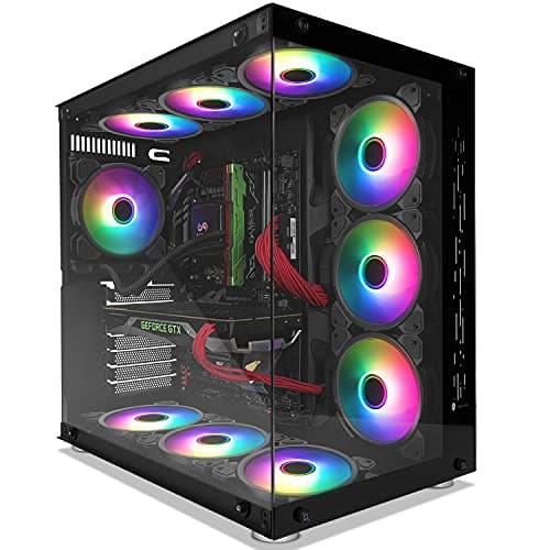 EZDIY-FAB 120mm RGB LED Case Fan for PC Cases, CPU Cooling Fan, Water Cooling Fan, Addressable RGB Case Fan with Controller- 5 Pack image