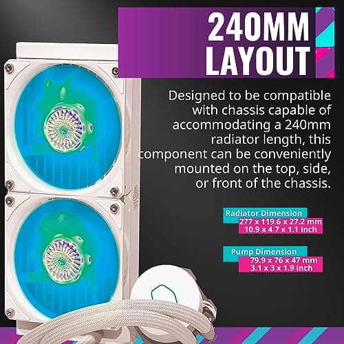 Cooler Master MasterLiquid ML240L V2 Water 240mm RGB 62 CFM White / Black image