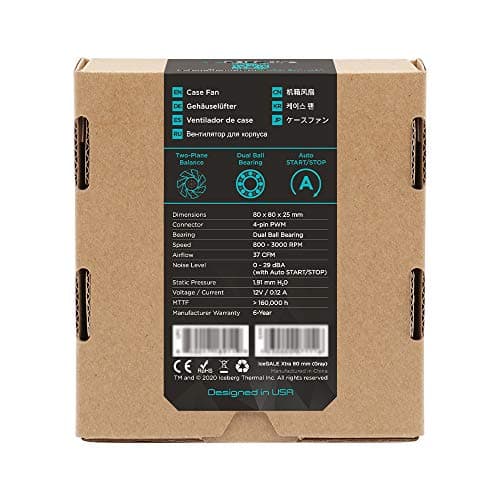 Iceberg Thermal IceGALE Xtra 80mm Gray / White 37 CFM PWM image