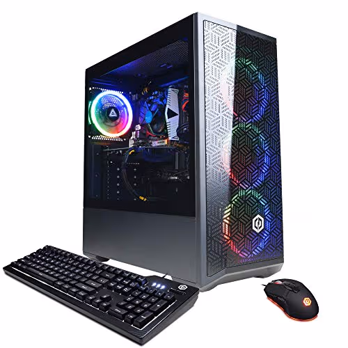 CyberPowerPC MASTERBOX NR640 ATX Mid Tower Black with Tempered Glass Side Panel and USB 3.2 Gen 1 Type-A Front Panel main image