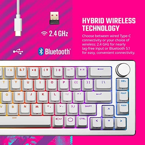 Cooler Master CK721 RGB Bluetooth/Wireless/Wired TTC Brown Gaming Keyboard image