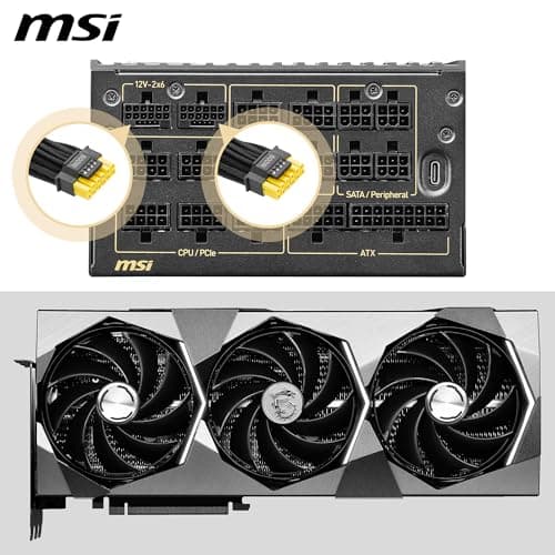 MSI MEG Ai-T PCIE5 Black / Gold 1600W Fully Modular 80+ Titanium Certified image