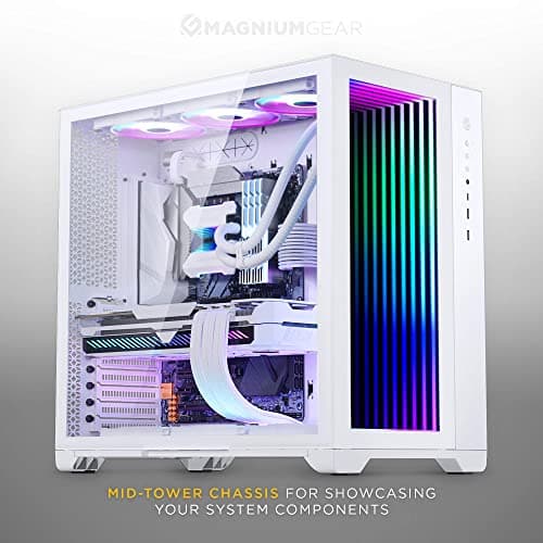 MagniumGear NEO QUBE 2 ATX Mid Tower White Tempered Glass Infinity Mirror image