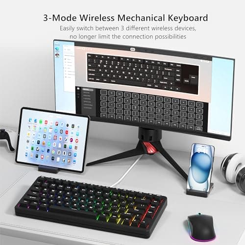 Womier SK75 Mechanical Mini RGB Wired/Wireless/Bluetooth Keyboard image