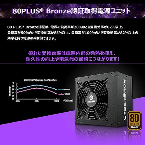 Enermax CYBERBRON Black / Silver ATX Certified 600W Non-Modular 80+ Bronze image