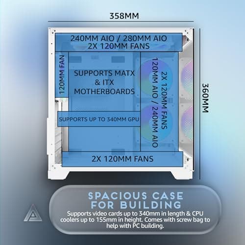 Apevia PRISM Micro ATX Mid Tower White Tempered Glass Side Panel image