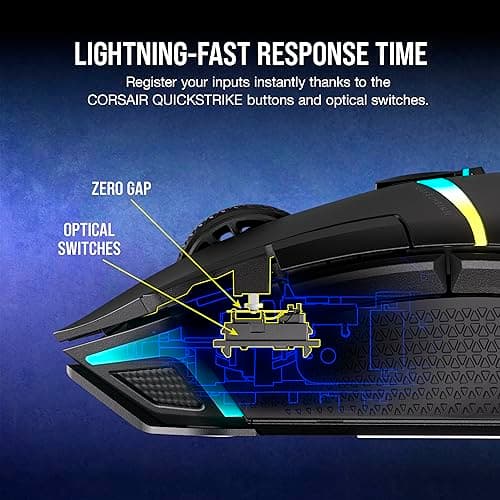 Corsair NIGHTSABRE RGB Wireless/Bluetooth/Wired Optical Gaming Mouse image