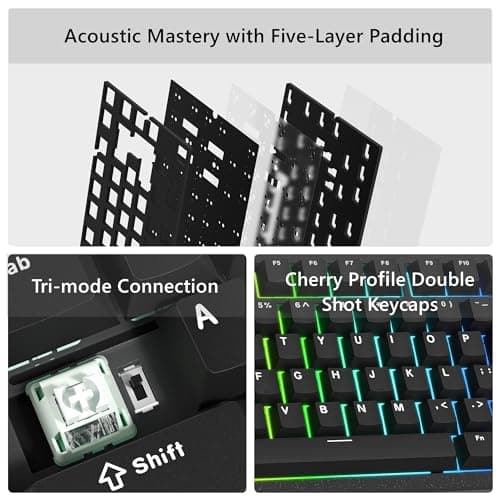 Womier SK75 Mechanical Mini RGB Wired/Wireless/Bluetooth Keyboard image