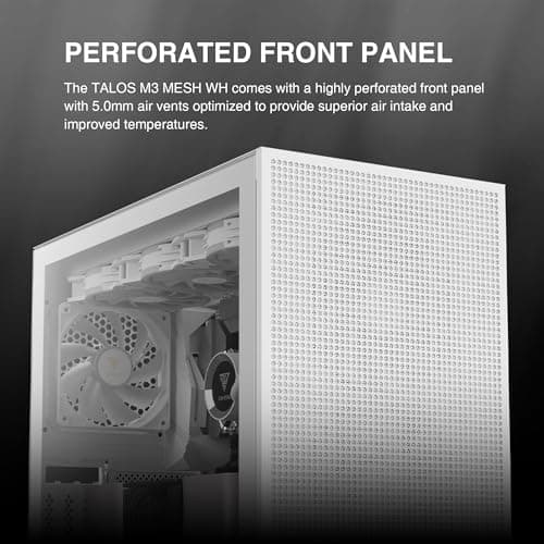 GAMDIAS Talos M3 Mesh ATX Mid Tower White Tempered Glass image
