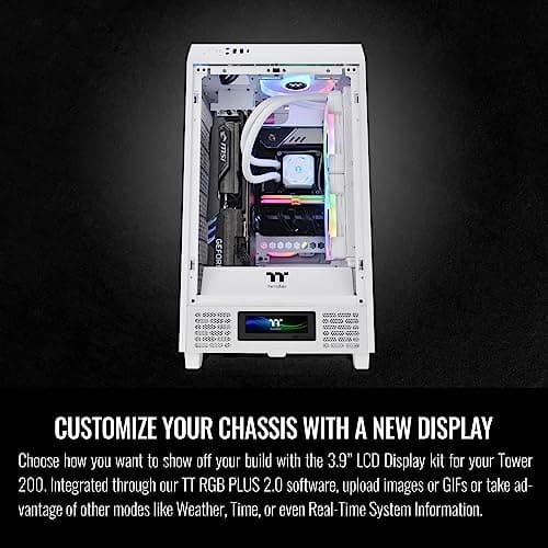 Thermaltake The Tower 200 Mini-ITX Tower White with Tempered Glass Side Panel and USB 3.2 Gen 2 Type-C image