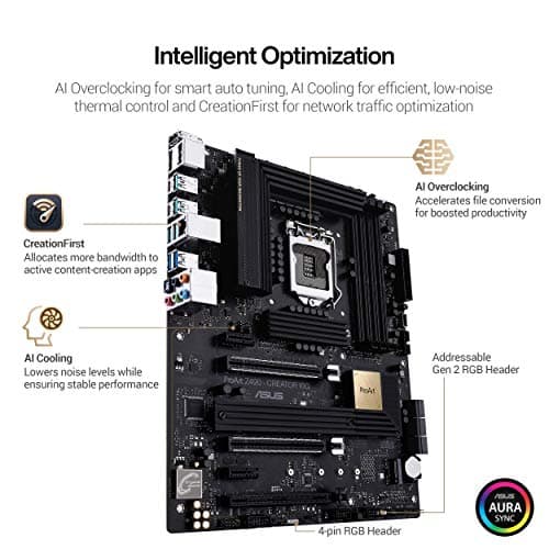 ASUS ProArt Z490-CREATOR 10G Intel Z490 LGA 1200 ATX Content Creation Motherboard image