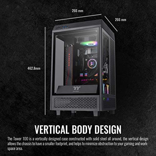 Thermaltake The Tower 100 Mini-ITX Tower Black Tempered Glass Side Panel image