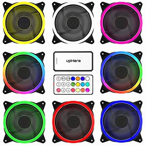 RGB Case Fans 3 Pack, GIM 3In1 Kit LED(366 Modes with Controller and Remote) PC Computer Case 120mm Fan RGB, Reinforced Quiet Fan Blade Design, Adjustable Colorful Cooling Cooler image