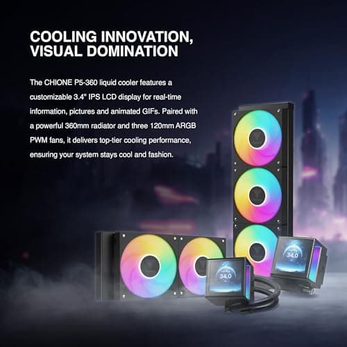 GAMDIAS CHIONE P5 81.81 CFM Water 360mm Black image