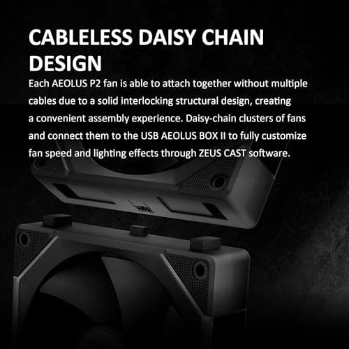 GAMDIAS AEOLUS P2 120mm Black Addressable RGB PWM 74.97 CFM 3-Pack image