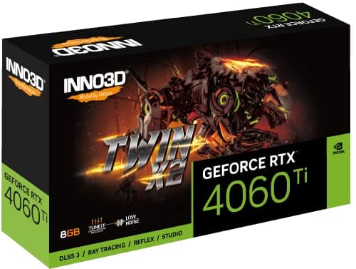 Inno3D Twin X2 GeForce RTX 4060 Ti 8GB GDDR6 Black / Gray image