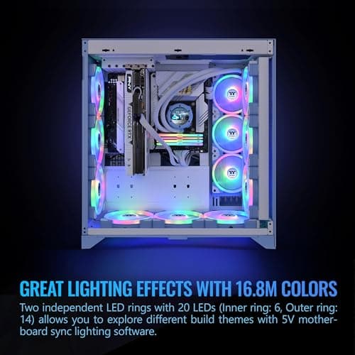 Thermaltake SWAFAN EX12 120mm Blue / White Addressable RGB PWM 57.11 CFM 3-Pack image
