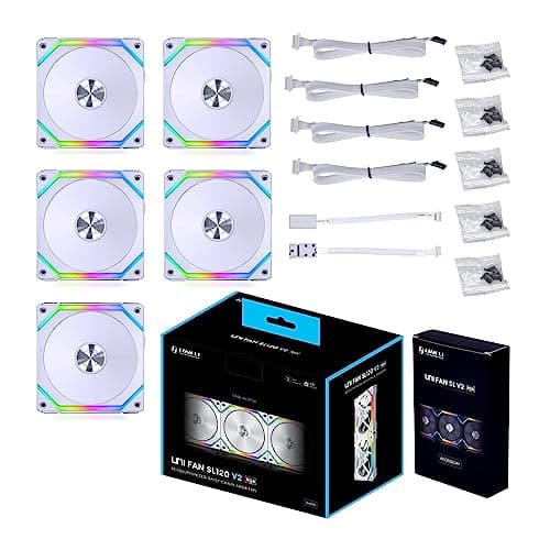 Lian Li UNI FAN SL V2 120mm White Addressable RGB PWM 64.5 CFM 5-Pack image