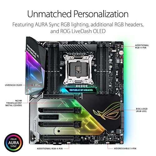 ASUS ROG RAMPAGE VI EXTREME LGA2066 DDR4 M.2 U.2 X299 EATX Motherboard with onboard 802.11AD WiGig Wi-Fi USB 3.1 image