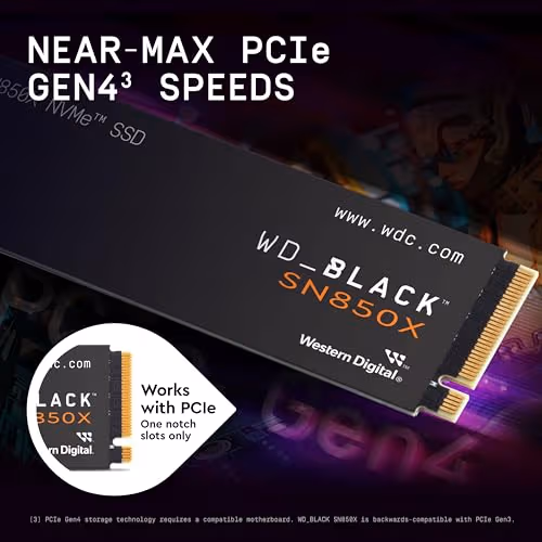 Western Digital WD_Black SN850X 4TB M.2 SSD PCIe 4.0 NVMe image