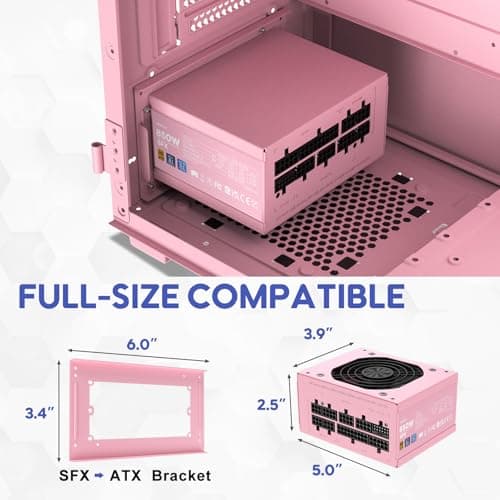 Vetroo CP-PSU-VT-850W-SFX Pink SFX 850W Fully Modular 80+ Gold Certified image